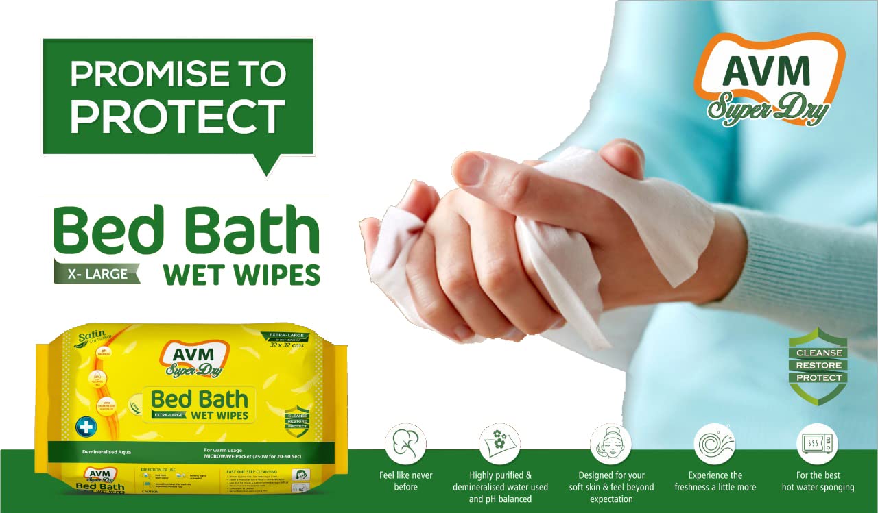 avm bed bath wipes