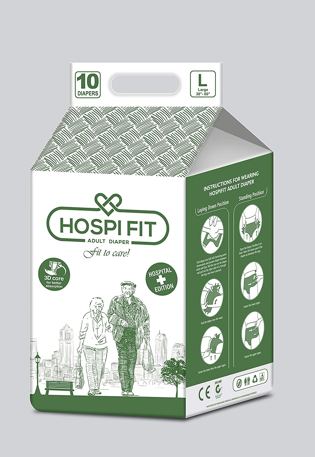 hospifit adult diapers l