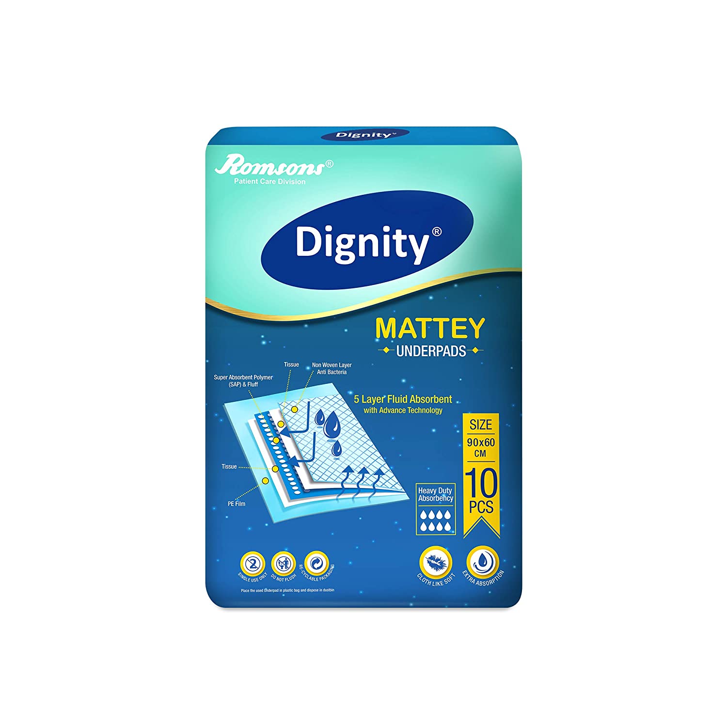 romsons underpads mattey pack of 10